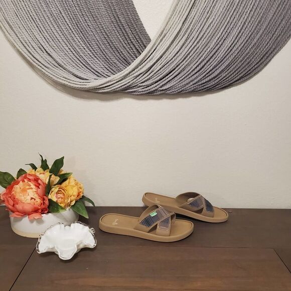 Sanuk Flip Flops Sz 9 - Picture 4 of 6